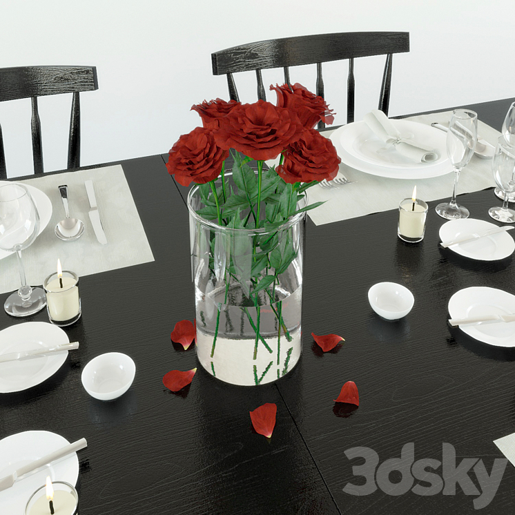 Wolcott extention dining table 3DS Max - thumbnail 2