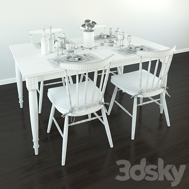 Wolcott extention dining table 3DSMax File - thumbnail 3