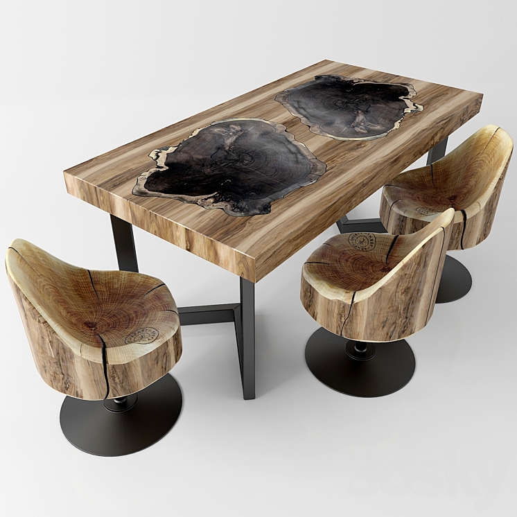 Wood table 3DS Max - thumbnail 1