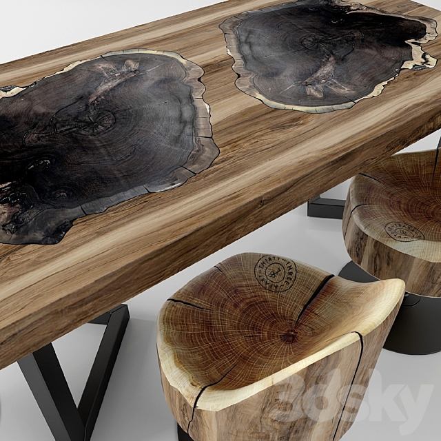 Wood table 3DSMax File - thumbnail 3