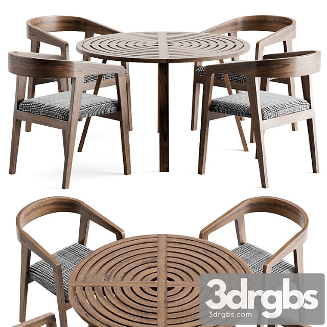 Wood table chair 2 3dsmax Download - thumbnail 1