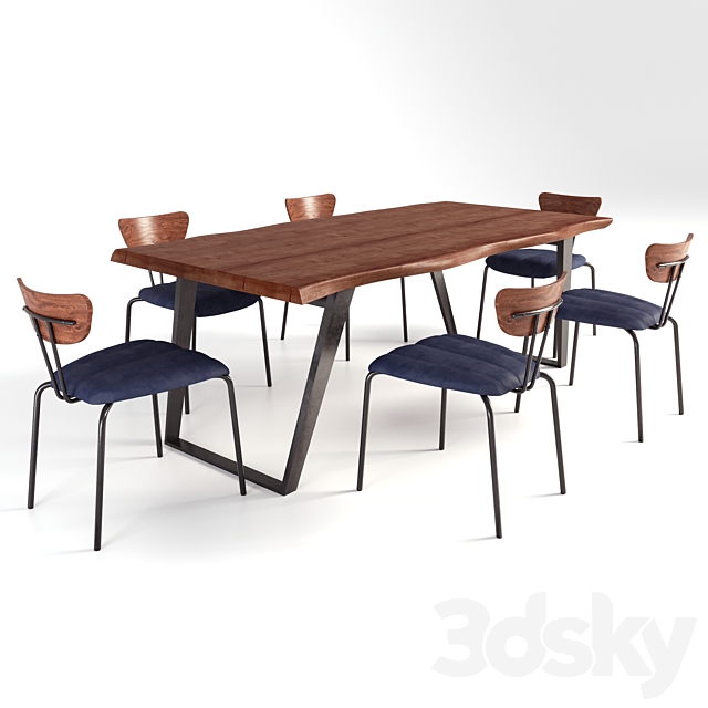 Wooden Dining Table 3DSMax File - thumbnail 1