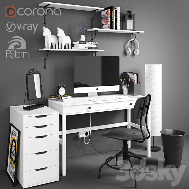 workplace 3DS Max Model - thumbnail 1