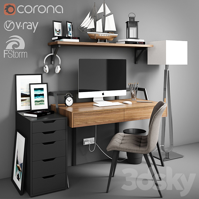 Workplace 3DS Max Model - thumbnail 1