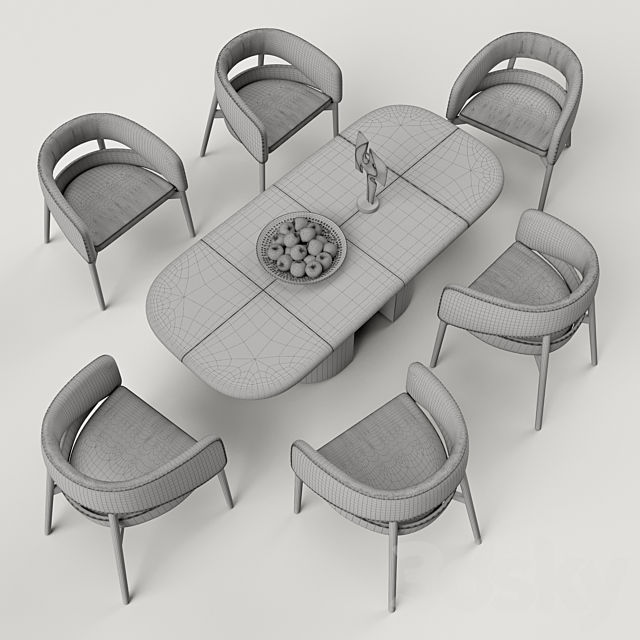 Wrapped dinning table and Dino chair 3DSMax File - thumbnail 3