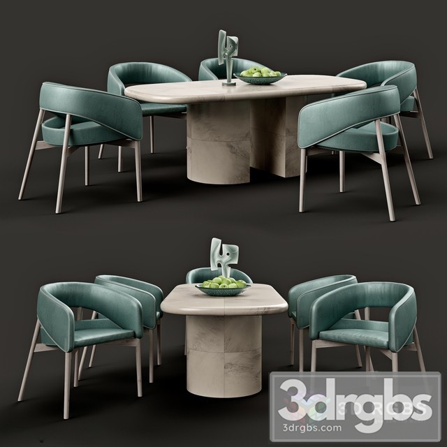 Wrapped Dinning Table Dino chair 3dsmax Download - thumbnail 1