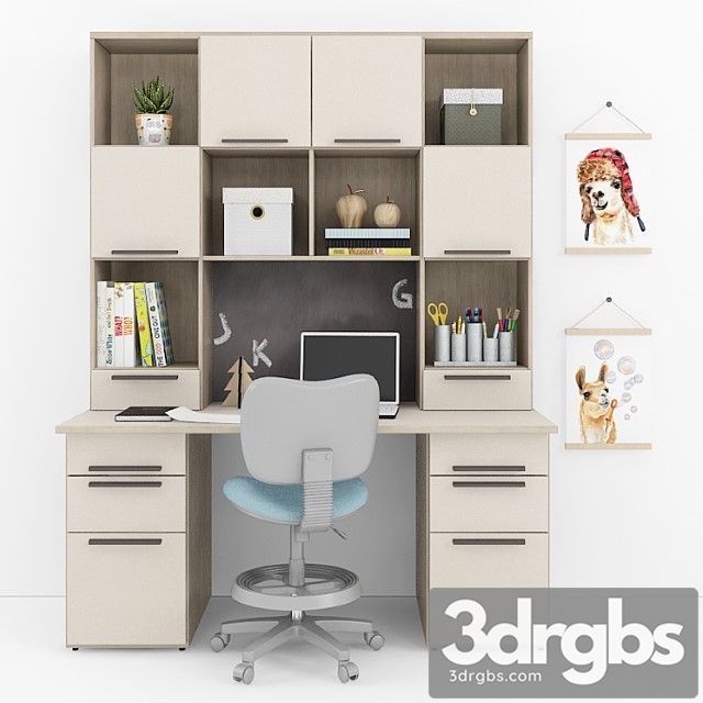 Writing Desk and Decor For A Nursery 9 3dsmax Download - thumbnail 1