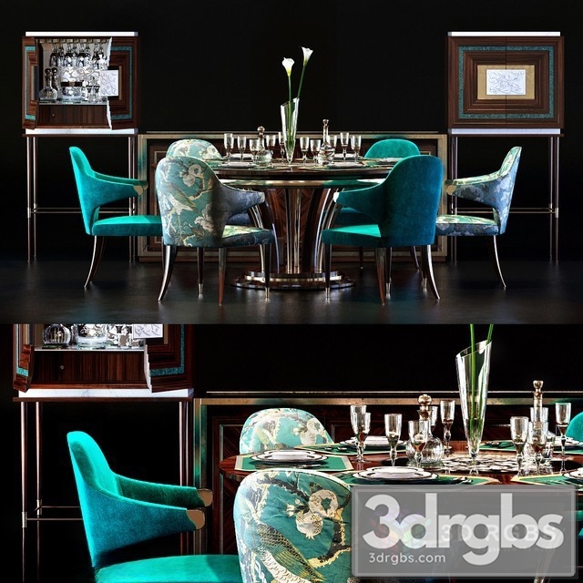 Zanaboni Contemporary Dining Set 3dsmax Download - thumbnail 1