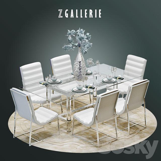 ZGALERIE_dining group_cost group 3ds Max - thumbnail 1