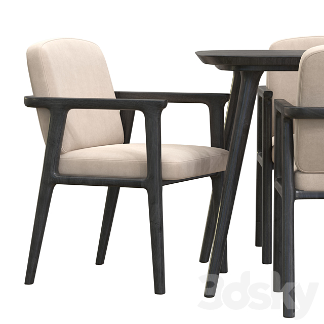 Zio Dining Table and Zio Dining Chair by Moooi 3DS Max Model - thumbnail 3