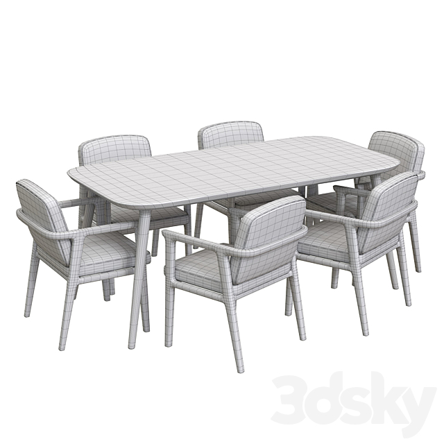 Zio Dining Table and Zio Dining Chair by Moooi 3DS Max Model - thumbnail 5