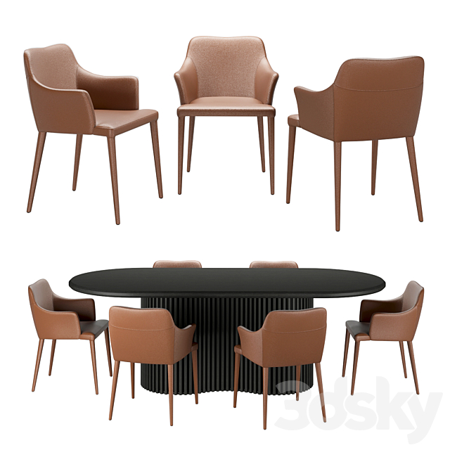 Zuster dining set 3DSMax File - thumbnail 1