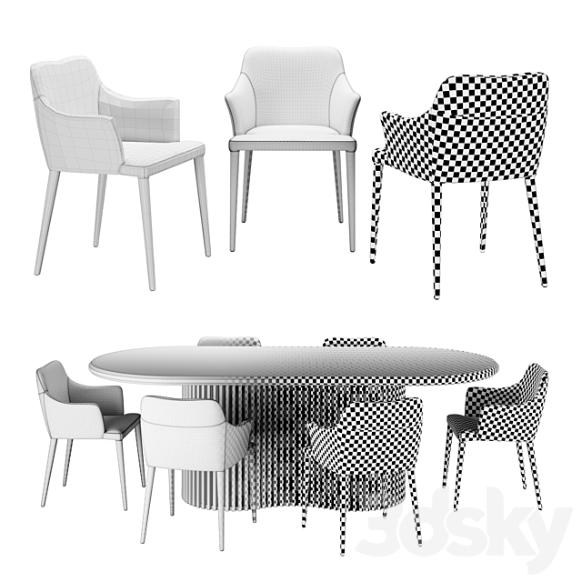 Zuster dining set 3DSMax File - thumbnail 2