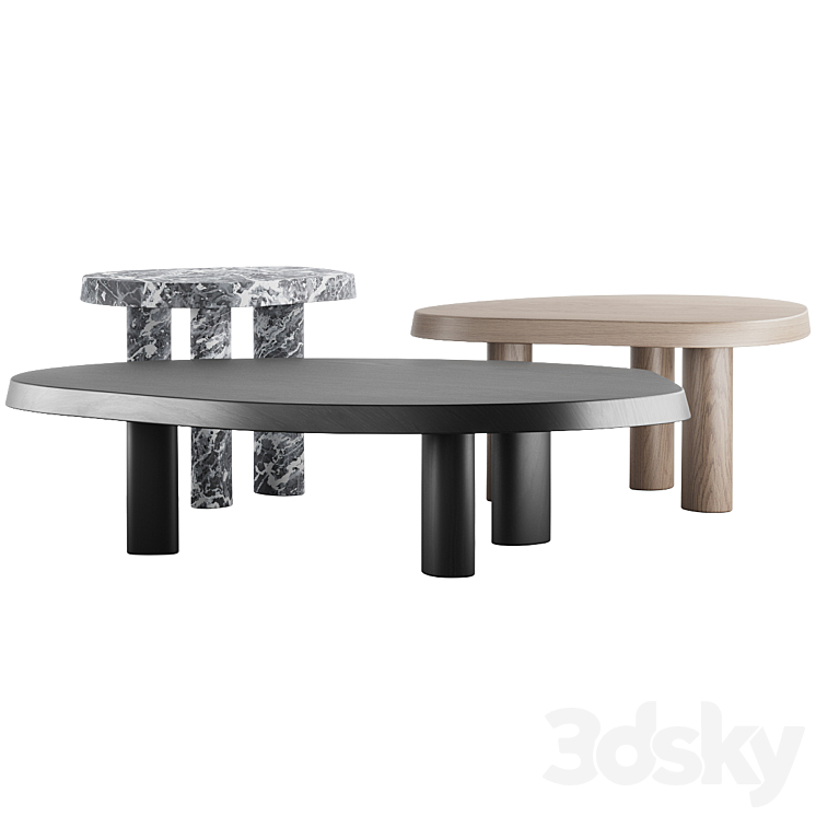 013 L Series Marble Wood Coffee Table 3DS Max - thumbnail 2