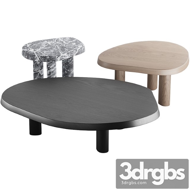 013 l series marble wood coffee table - thumbnail 1