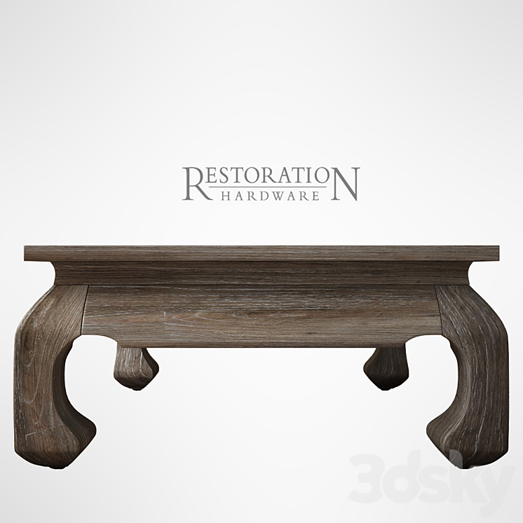 17TH C. SCHOLAR'S SQUARE COFFEE TABLE 3DS Max - thumbnail 1