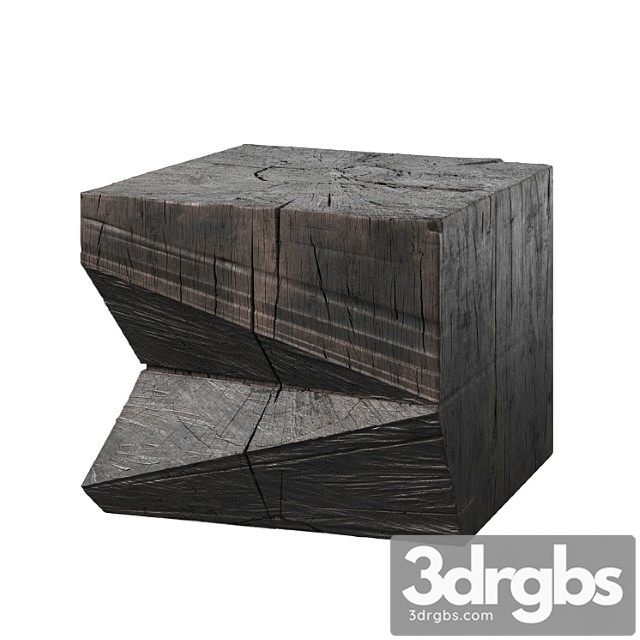 1stDibs Sculpture Brutalist End Table Ct 9 Solid Oak 3dsmax Download - thumbnail 1