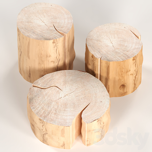 3 coffee table stump. 3DSMax File - thumbnail 1