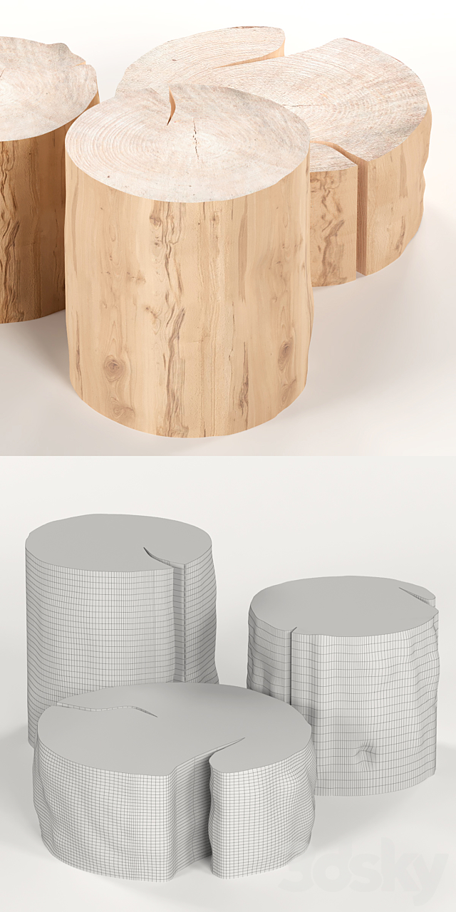 3 coffee table stump. 3DSMax File - thumbnail 3