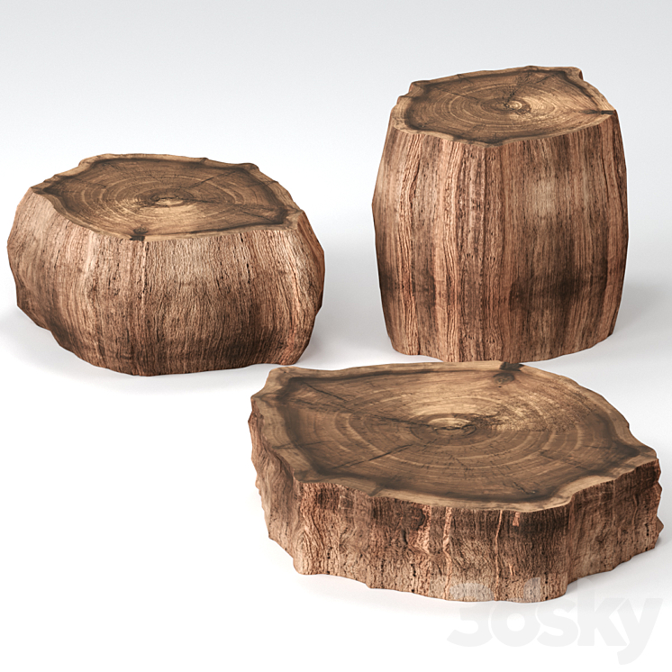 3 slab coffee tables 3DS Max - thumbnail 2