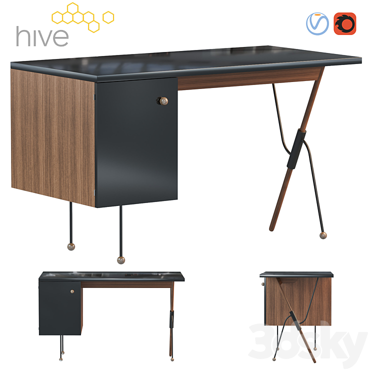 62 desk 3DS Max - thumbnail 1