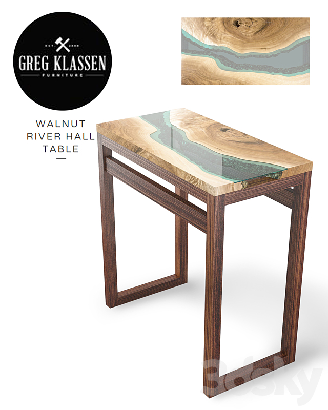 _Greg Klassen_Walnut River Hall Table_ 3DSMax File - thumbnail 1