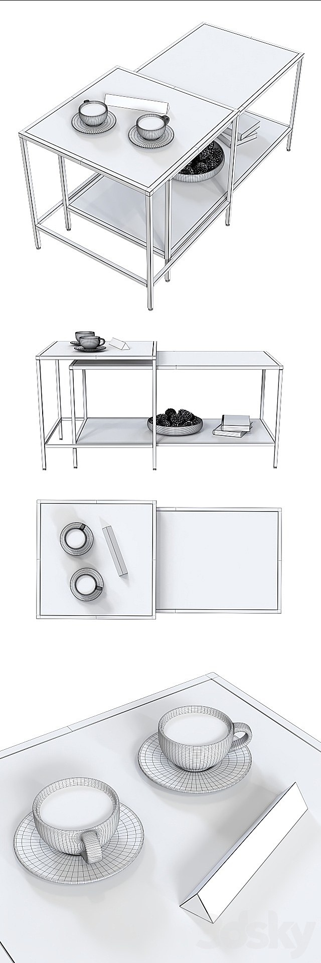 A set of tables IKEA Vits?. 3DSMax File - thumbnail 3