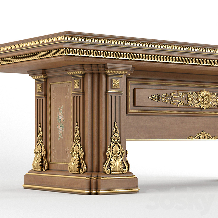 A writing desk in the classical style of Francesco Molon 3DS Max - thumbnail 2