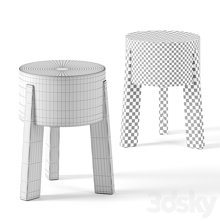 ABBATOIR TABLE STOOL by industrywest 3DS Max - thumbnail 2