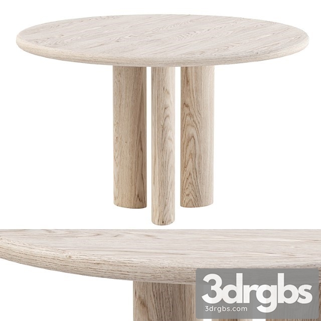 Abby Everyday Round Table Round Wooden Dining Table 3dsmax Download - thumbnail 1