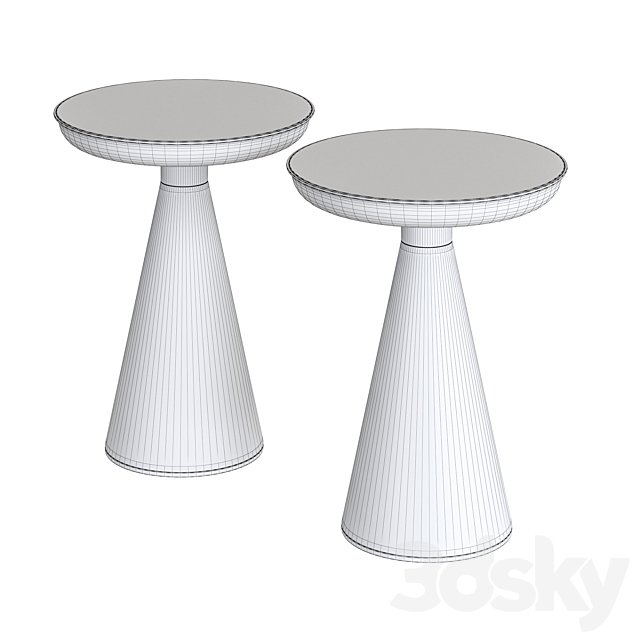 Accademia Side Table 3DS Max Model - thumbnail 2