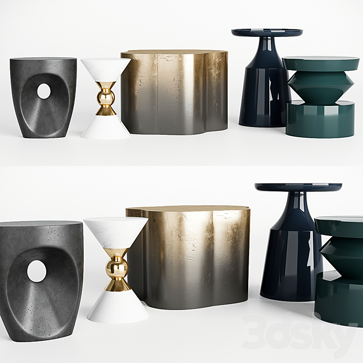 Accent tables set 3DS Max - thumbnail 2