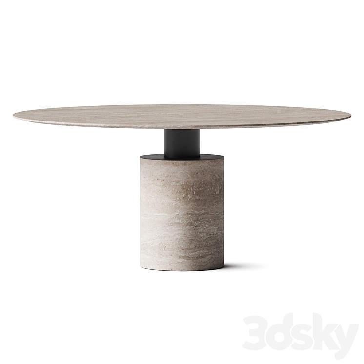 Acerbis Creso Travertine Dining Table 3DS Max Model - thumbnail 3