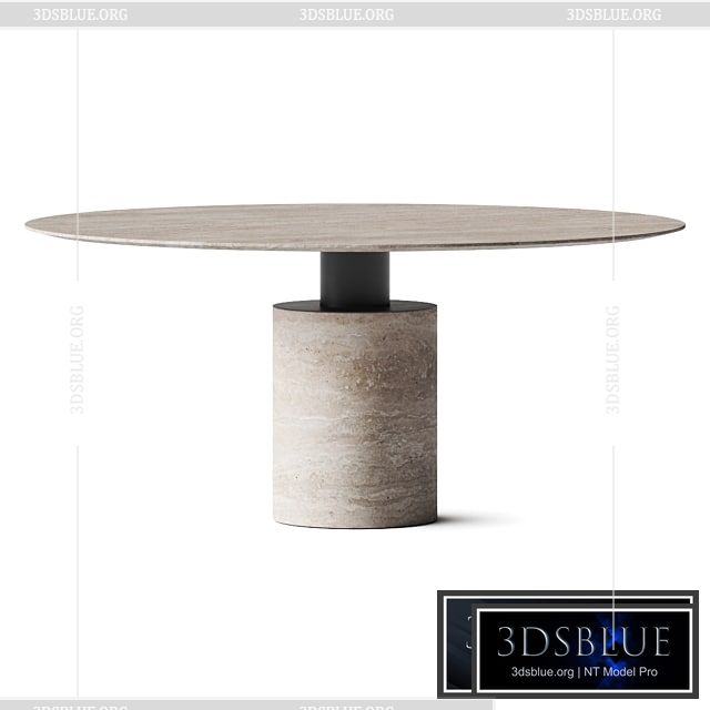 Acerbis Creso Travertine Dining Table 3DS Max - thumbnail 3