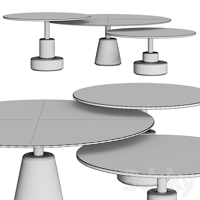 Acerbis Menhir Coffee Tables 3DSMax File - thumbnail 2