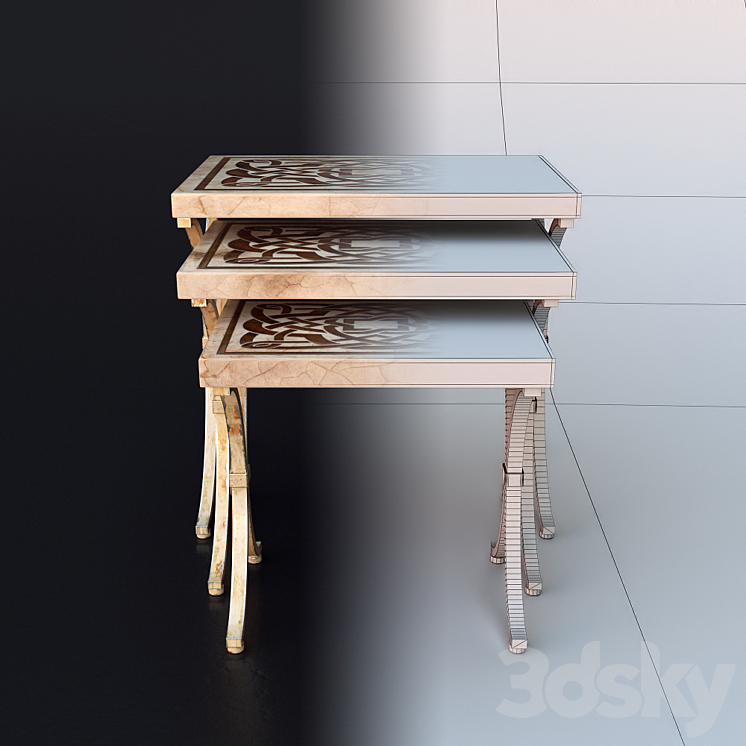 AICO Discoveries Greek Revival Nesting Tables by Michael Amini 3DS Max - thumbnail 2