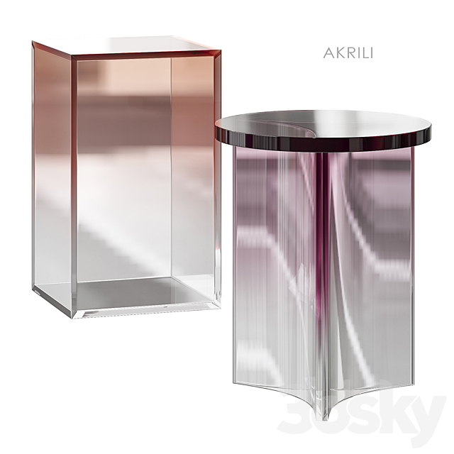 Akrili side table La Redoute 3DS Max Model - thumbnail 2