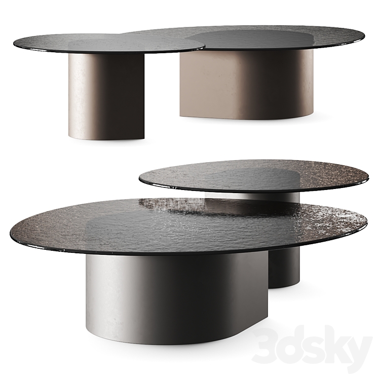 Al2 Dakry Fusion Glass Coffee Tables 3DS Max Model - thumbnail 1