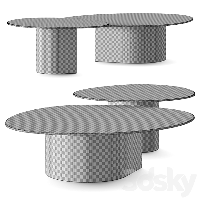 Al2 Dakry Fusion Glass Coffee Tables 3DS Max Model - thumbnail 2