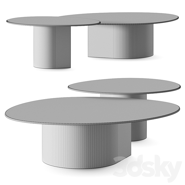 Al2 Dakry Fusion Glass Coffee Tables 3DS Max Model - thumbnail 3