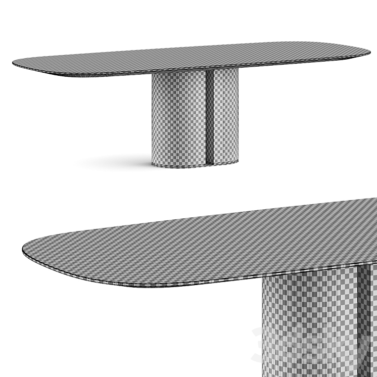 Al2 El-it C 001 Dining Table 3DS Max Model - thumbnail 2