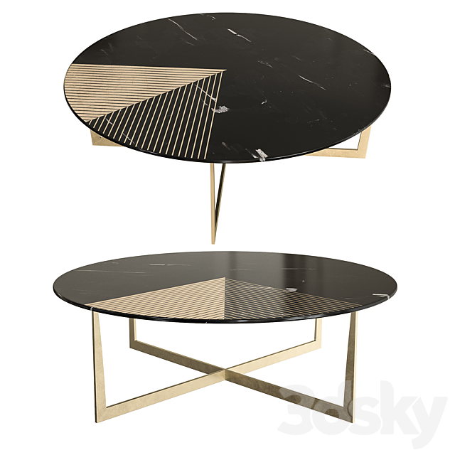 Alex Mint Gold Radius Coffee Tables 3DSMax File - thumbnail 1