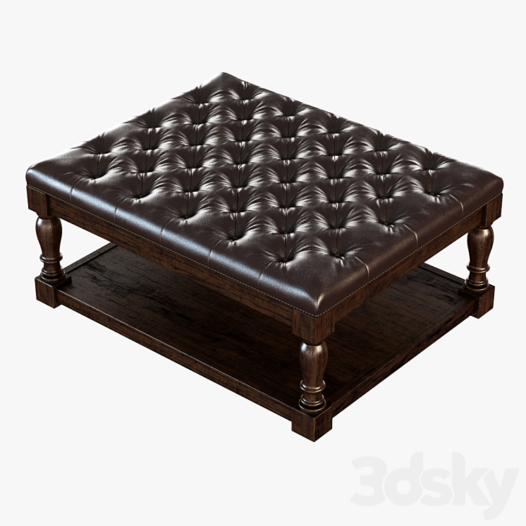 Alfred Coffee Table Leather 3DS Max - thumbnail 2