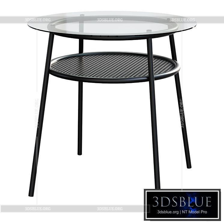 ALLSTA Table glass\/metal black 3DS Max - thumbnail 3