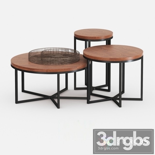 Alma Round Nesting Cocktail Tables 3dsmax Download - thumbnail 1