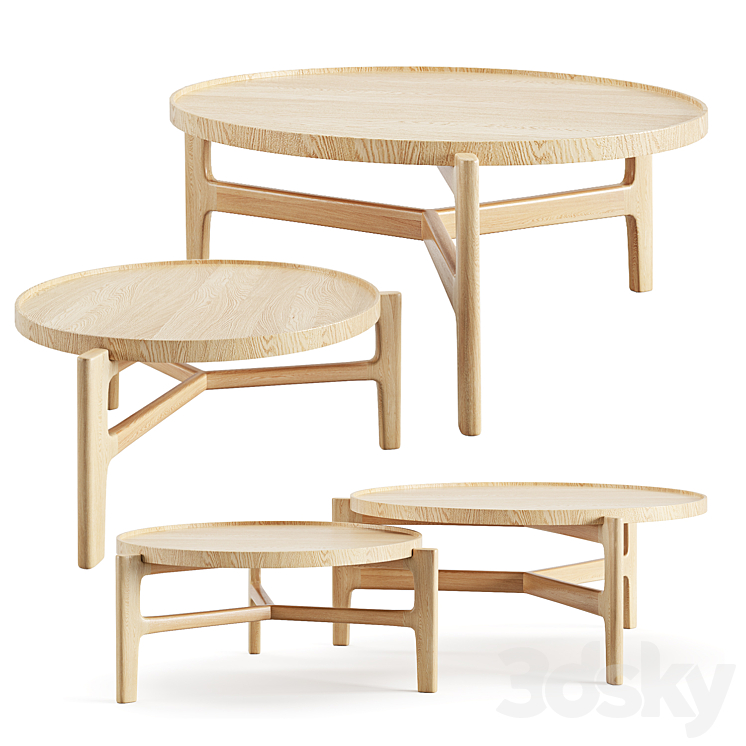 Alyasa Coffee Table Set 3DS Max - thumbnail 1