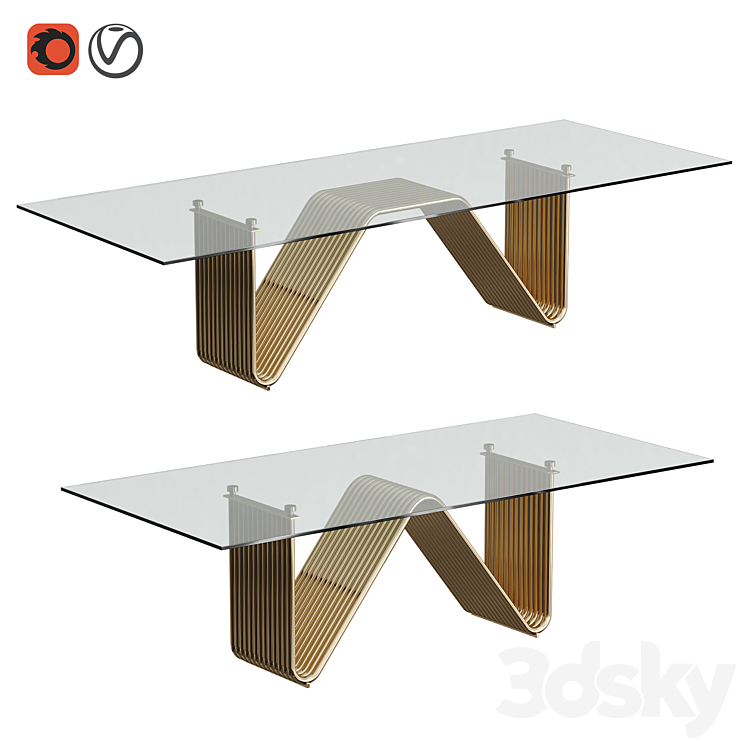 Alyson table 3DS Max Model - thumbnail 1