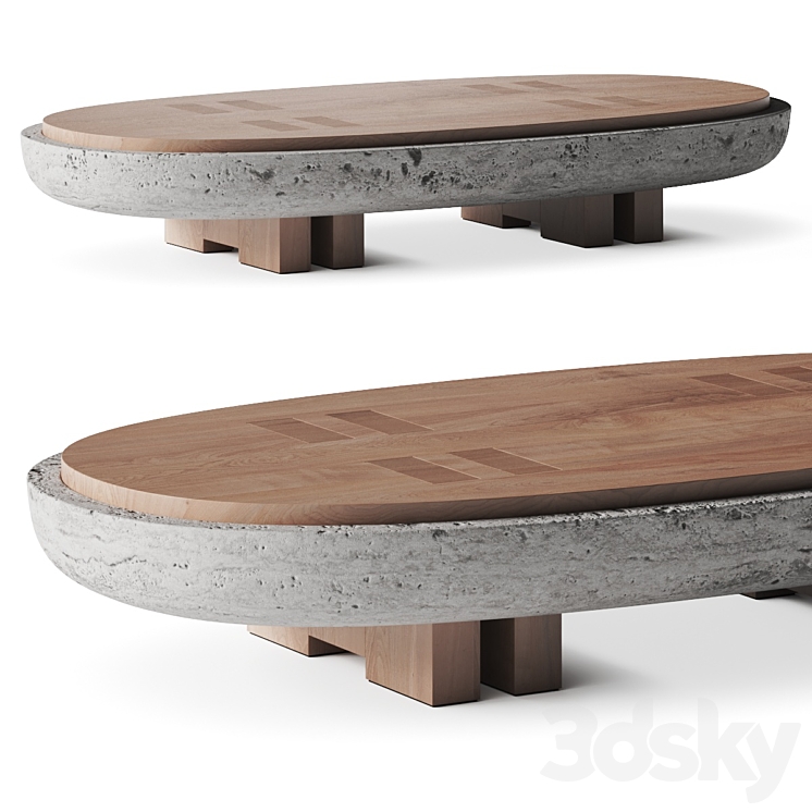 Andy Kerstens Rift Stone Coffee Table 3DS Max Model - thumbnail 3