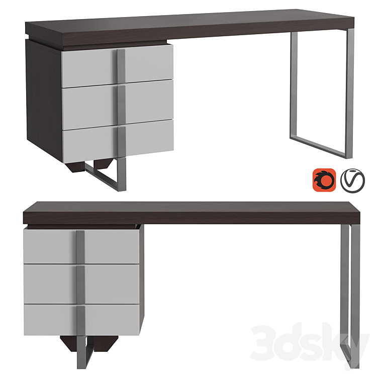 Angel Cerda writing desk CP1706-DK 3DS Max - thumbnail 1