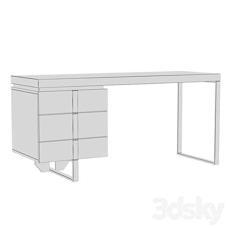 Angel Cerda writing desk CP1706-DK 3DS Max - thumbnail 2